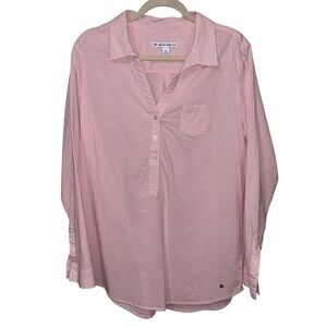 Southern‎ Tide Pink Button Down Shirt Collared Long Sleeve Striped Seersucker